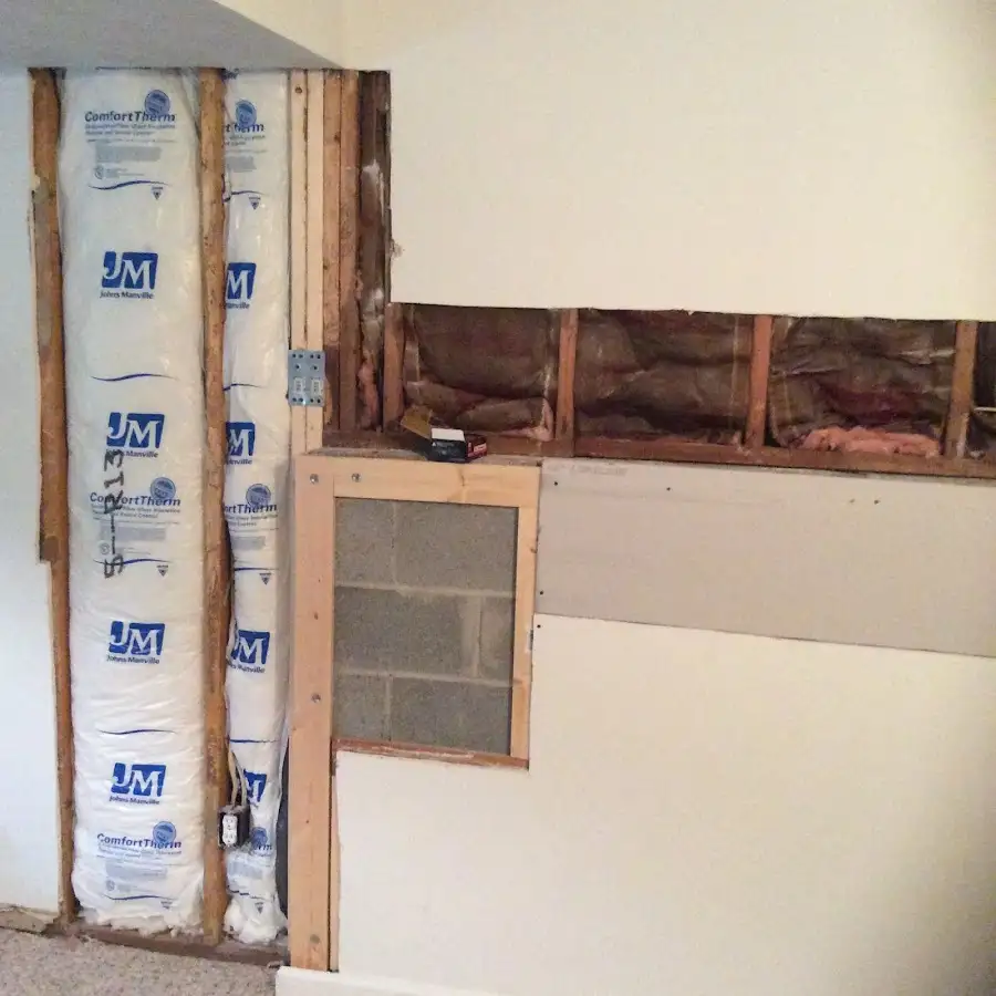 Wall insulation replacement during Basement Flood Cleanup in Fort Thomas
